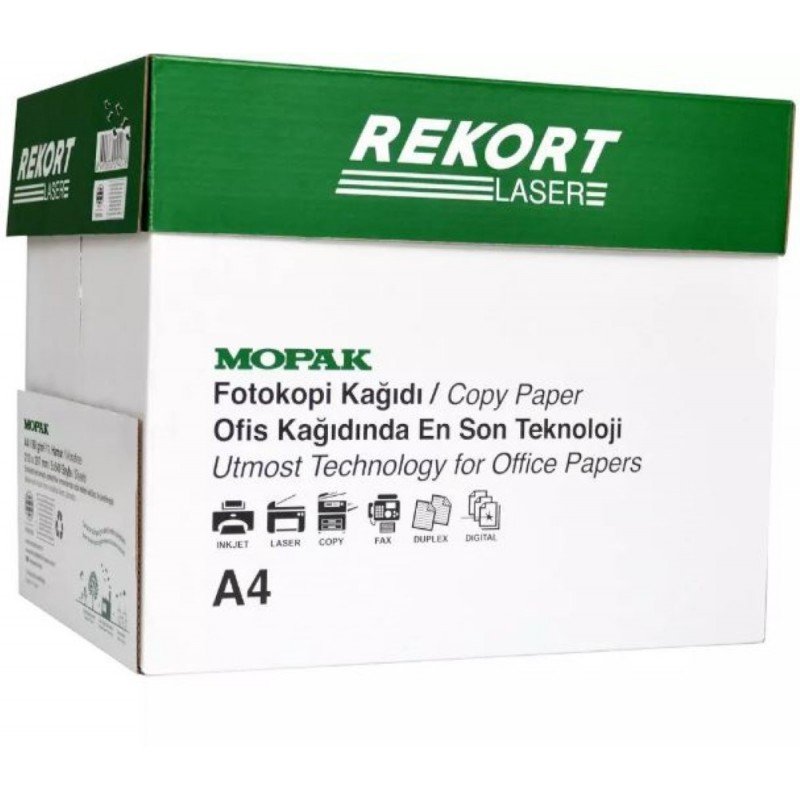 Mopak Rekort A4 Fotokopi Kağıdı 80 g/m² 500 Yaprak  x 5 Paket