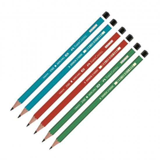 Faber Castell 2160 Köşeli Mercanlı Kurşun Kalem HB - 12 Adet Faber Castell 2160 Köşeli Mercanlı Kurşun Kalem HB - 12 Adet