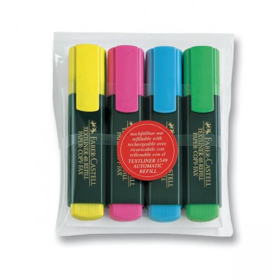 Faber Castell Fosforlu Kalem 1548 4 Lü Poşet 154804