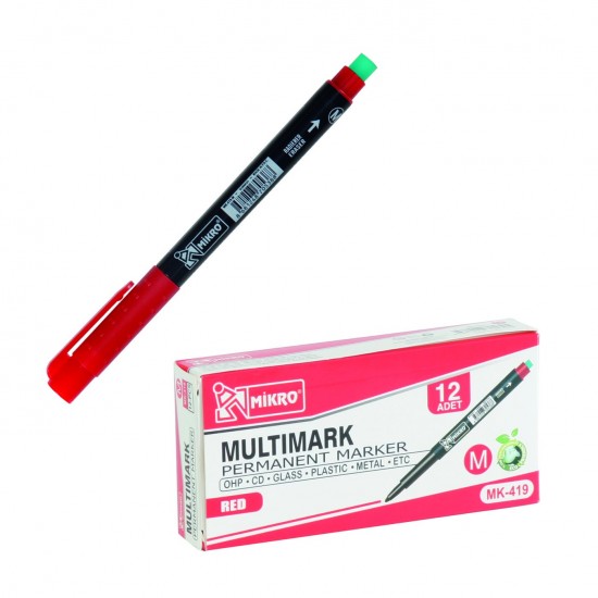 Mikro Mk-419 M Asetat Kalemi Kırmızı Mk 419mk (1 Adet)