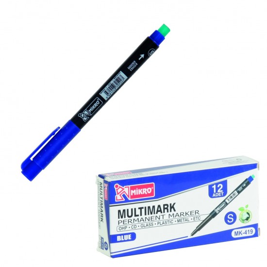 Mikro Mk-419 S Asetat Kalemi Mavi Mk 419sm 1 Adet